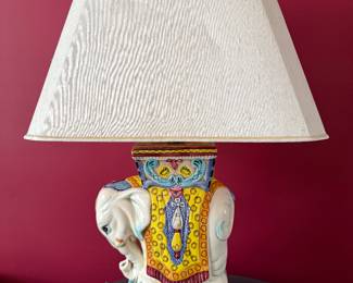 Vintage porcelain elephant table lamp