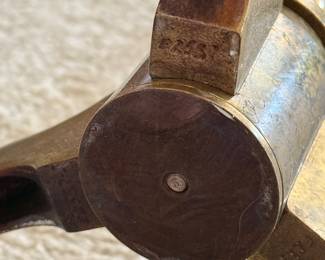 Vintage brass pedestal side table