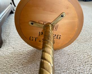 Vintage brass pedestal side table
