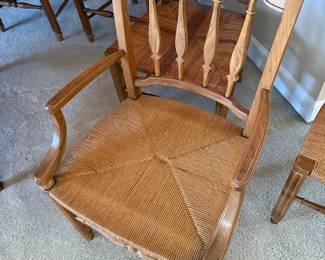 Thomasville Chair Company rattan seat wood dining chairs