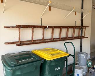 Antique wooden extension ladder