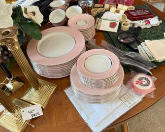 Castleton China Shell Pink Silver Rim