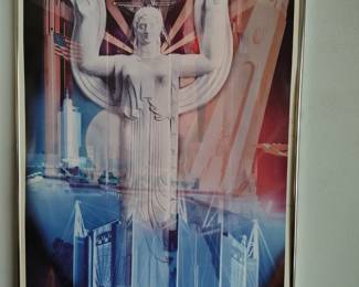 Signed original poster from art deco miami .