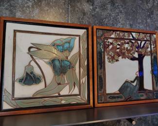 2 amazing painted pottery pieces by popular artist Marina Bosetti 