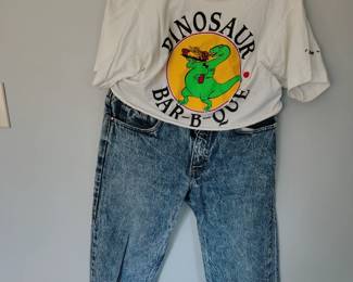 Vintage acid washed jeans.