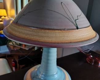 Incredible artist made pottery lamp
