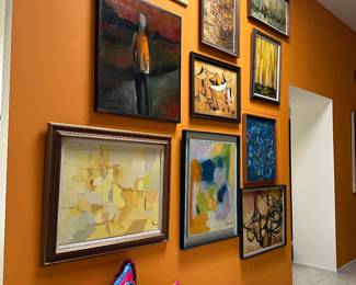 Throw pillows and artwork