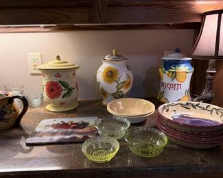 ceramic and pottery jars, colorful