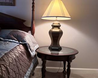 Pair matching Oval Glass top Side tables