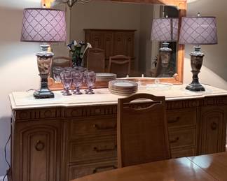 Blue Gray Vintage marble lamps