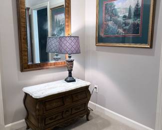 marble top entry table with Mirror