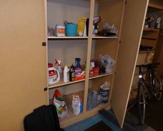 Cleaning and gardening supplies.