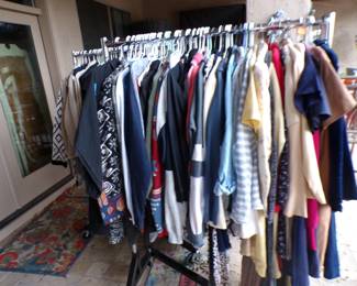 Many women's clothes.