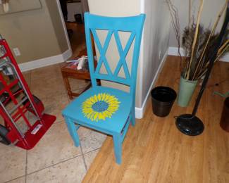 Hand painted sunflower chair.