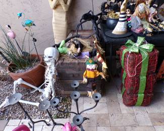 Assorted Halloween decorations.