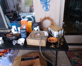 Assorted Halloween decorations.