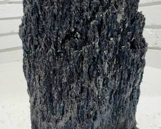 Natural Black Kyanite Crystal Specimen on Display Stand – 9″