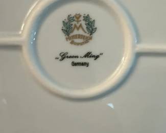Mitterteich Porcelain Oval Serving Platters with Green Floral Pattern and Gold Trim from Bavaria, Germany (sold individually - 2 available)