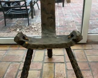 29” Mali–Burkina Faso West African Hand-Carved Ceremonial Spine Chief’s Chair, Mid-20th Century