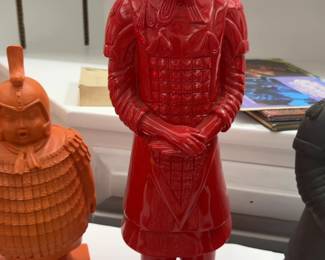 19” Glossy Red Terracotta Warrior Statue Figure