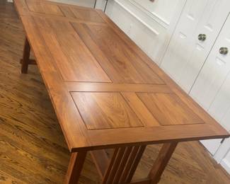 (Solid Teak) Custom One-of-a-kind Dining Table from Côte d'Ivoire SODEFOR Plantation – Seats 8 (86” x 39” x 30”), Mid-Late 20th Century