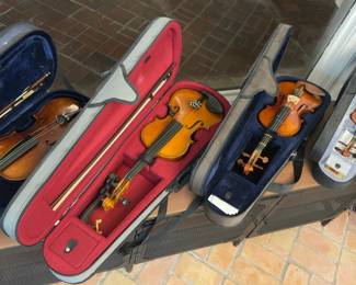 Student violins with cases (priced individually - 4 available)