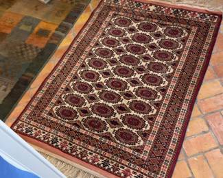 Handwoven Pakistani Bokhara-Style Wool Rug, 44” × 64”