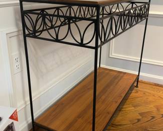 Solid Teak & Iron Console Table (16.5” x 32” x 39.5”)
