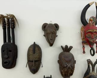 Ceremonial Mask from Mali (Guinea Coast) - 12” Mid-20th Century Tribal Handmade Mask with Horns