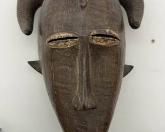Ceremonial Mask from Mali (Guinea Coast) - 12” Mid-20th Century Tribal Handmade Mask with Horns