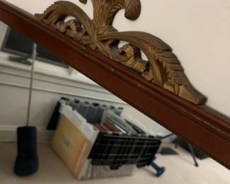 Mahogany Framed Mirror with Decorative Crest (43” x 34”)