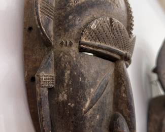 Côte d'Ivoire / West African Hand-Carved Ritual Mask with Original Patina, Mid-20th Century