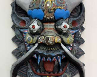 16” Chinese Dragon Theatrical Mask, Late 20th Century