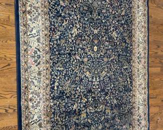 Persian-Style Floral Area Rug, Navy & Ivory, 62” × 92”