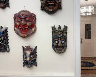 16” Chinese Demon Guardian Theatrical Mask, Late 20th Century