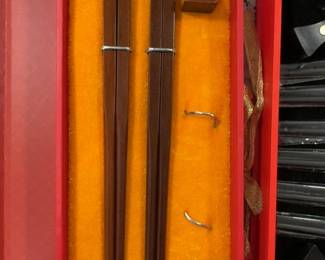 Chinese Wooden Chopsticks with Gold-Tone Tips