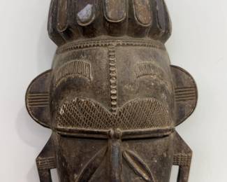 Côte d'Ivoire / West African Hand-Carved Ritual Mask with Original Patina, Mid-20th Century