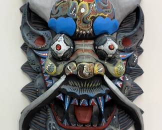 16” Chinese Dragon Theatrical Mask, Late 20th Century