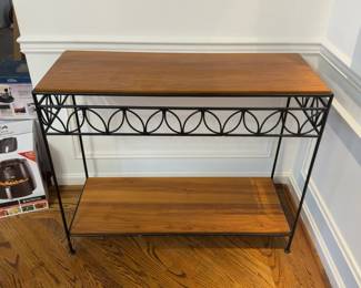 Solid Teak & Iron Console Table (16.5” x 32” x 39.5”)