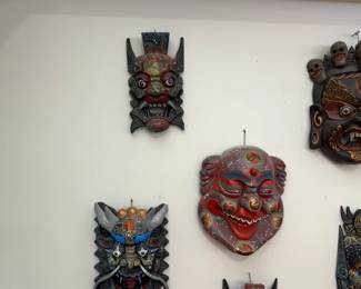 13” Chinese Demon Theatrical Mask, Late 20th Century