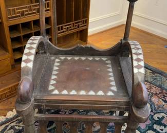 Antique, hand-carved African chief chairs from the Ivory Coast (two available - priced individually)