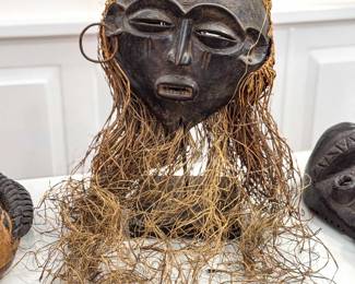 Songye Ceremonial Mask with Raffia, Democratic Republic of the Congo, Mid-20th Century