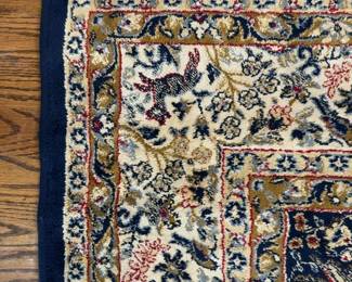 Persian-Style Floral Area Rug, Navy & Ivory, 62” × 92”