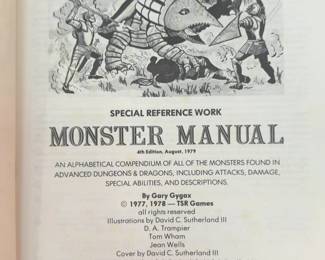 1977 Advanced Dungeons & Dragons Monster Manual – 1st Edition