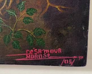 Signed Seascape Painting by Désamour Morose (2005) - (24” x 12”)