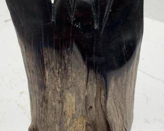 Carved Wood Trio Sculpture with Rustic Driftwood Base (7”)