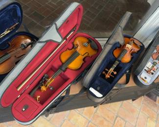 Student violins with cases (priced individually - 4 available)