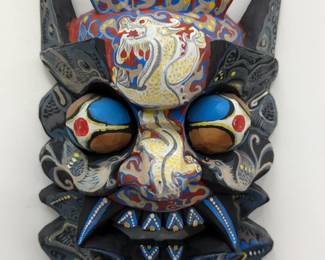 13” Chinese Dragon Theatrical Mask, Late 20th Century