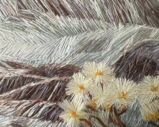 Large Framed Hand-Embroidered Chinese Landscape Textile Art (55” x 31”)