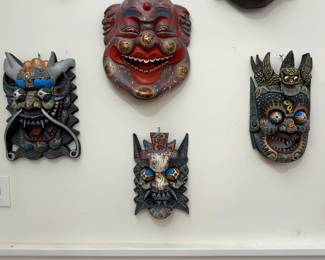 13” Chinese Dragon Theatrical Mask, Late 20th Century